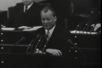 Fotoausschnitt aus der Wochenschau vom 20. Januar 1970 zur Bundestagsdebatte „Lage der Nation“ am 14. Januar.