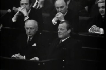 Fotoausschnitt aus der vom 2. Mai 1972 zum Misstrauensantrag im Bundestag gegen Willy Brandt.
